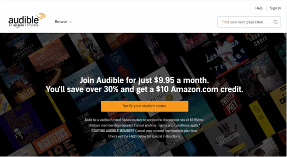 Audible student membership