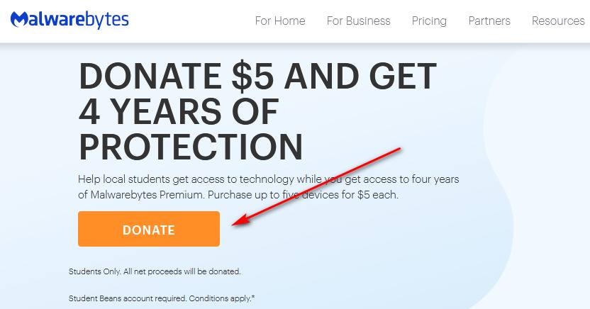 Malwarebytes student discount