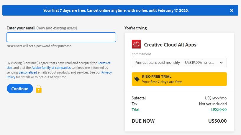 Photoshop free trial for students