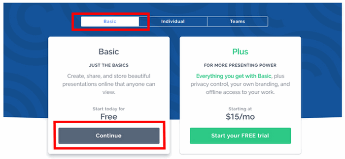 Prezi Student Account