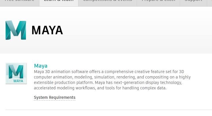 Maya student version