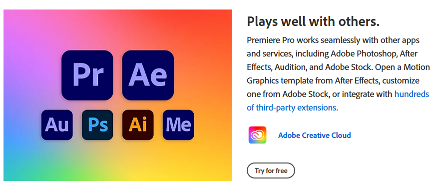 Adobe Premiere Pro for students: Features