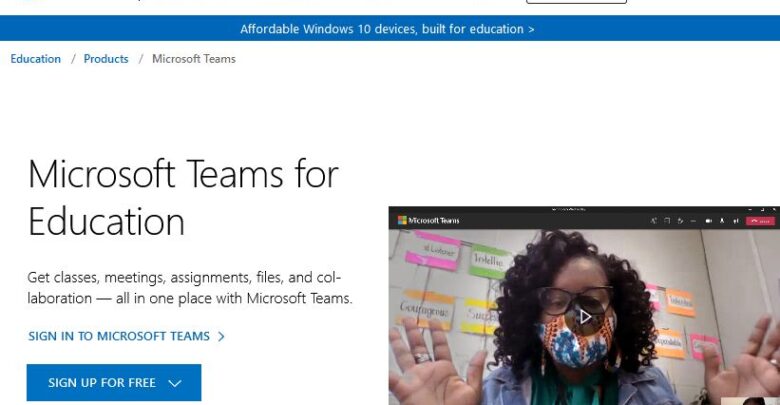 Microsoft Teams for students: Homepage