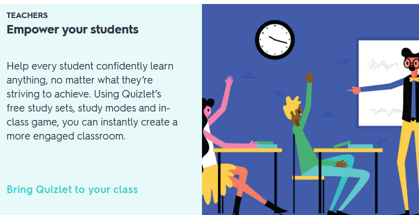 Quizlet for students: Beneficial to teachers