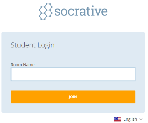 Socrative login page for students