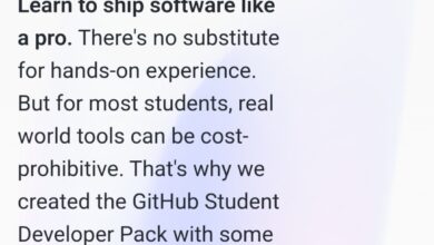 Sign up page for GitHub Student pack